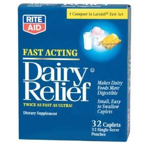  Rite Aid Fast Acting Dairy Relief Caplets, 32 ct. Health 
