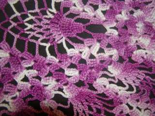 Lovely Vintage Lavender Violet Pineapple Hand Crochet Lace Doily 