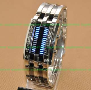  Personality Digital Blue LED Wristwatch Binary Mens watch  