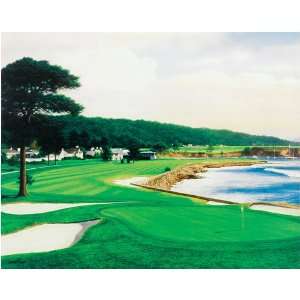 Pebble Beach #18 Canvas Unframed Golf Art   Brent Hayes