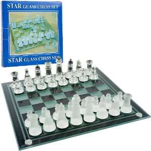  Elegant Glass Chess and Checker Board Set   2 Games in 1 