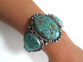 Aaron Toadlena Exceptional Navajo Silver & Turquoise Cuff  