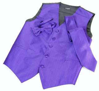V67/ New Luxury Tuxedo Vest Set by Milani+ Solid Purple  