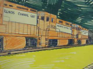 Wesley Willis Drawing Illinois Central Gulf Railroad Terminal Near the 