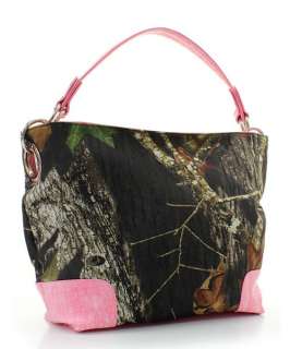 Mossy Oak Camouflage Pink Trim Handbag Purse Satchel Hobo  