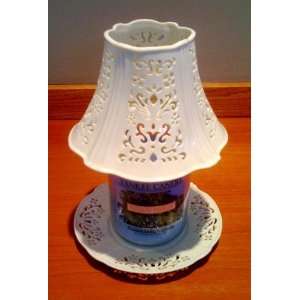  Candle, Porcelain Cutout Shade and Plate for Housewarming Jar