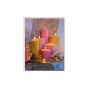   3x3 Pillar Natural Palm Soy Scented Candles in Peony