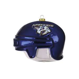  BSS   Nashville Predators NHL Glass Hockey Helmet Ornament 
