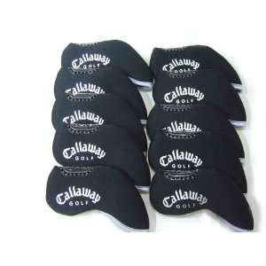   of 10 Neoprene Iron Head Cover Black for Callaway