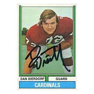  Dan Dierdorf Autographed/Signed 1974 Topps Card Sports 