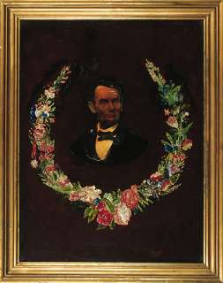 Reverse Painting on Glass of Abraham Lincoln  