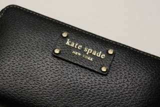 KATE SPADE Wellesley Neda Leather Zip Around Wallet   Black / New With 