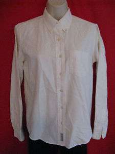 ABERCROMBIE & FITCH WOMENS SMALL CREAM DRESS SHIRT BUTTON FRONT AND 