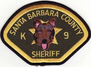 Santa Barbara County CA. California K 9 K9 Police Patch  