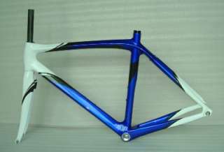 Blue White Full Carbon Road Bike Frame Fork 54cm, 56cm  