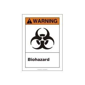  WARNING BIOHAZARD (W/GRAPHIC) Sign   14 x 10 Adhesive 