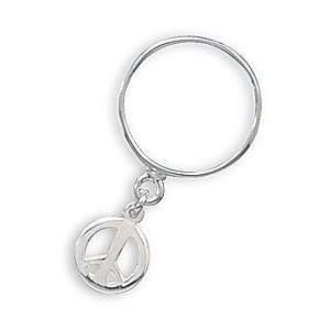  Peace Symbol Charm Ring Size 5 Jewelry