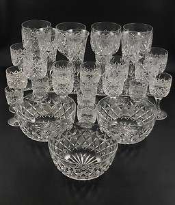 28pc ABP American Brilliant Cut Glass Stemware~Goblets~Finger Bowls 