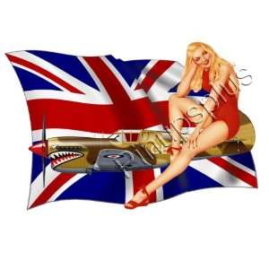  WWII Pinup Union Jack P40 Warhawk Decal S368 Musical Instruments