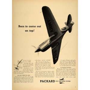  1942 Ad WWII Warhawk P40F Curtiss Fighter Plane Packard 