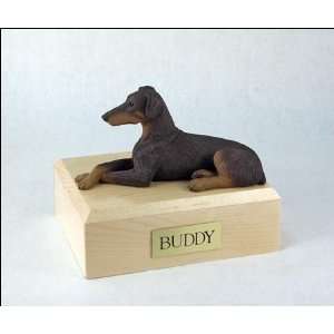  1208 Doby, Red Ears Down Dog Cremation Urn