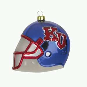Scottish Christmas Kansas Jayhawks NCAA Glass Football Helmet Ornament 