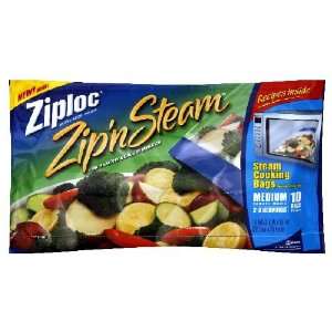 Ziploc Zip n Steam Microwave Cooking Bags, Medium 10 Count (Pack of 6 