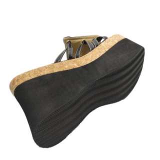 Platform Wedge Sandals Cork Black Sizz 4 10 / open toe Generation Y 