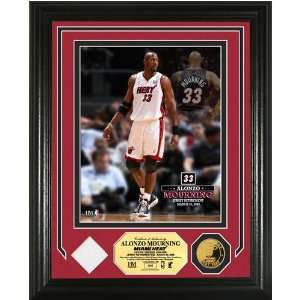  Alonzo Mourning Game Used Jersey Retirement Photo Mint 