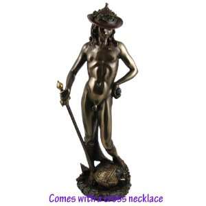  David Statue by Donatello Bronze Finish with Free Cross 