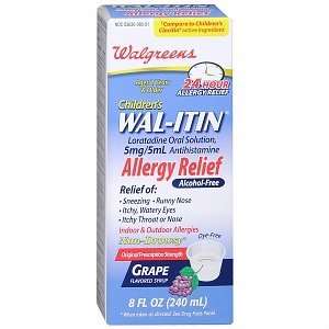   Wal Itin Allergy Relief Oral Solution Grape, 8 
