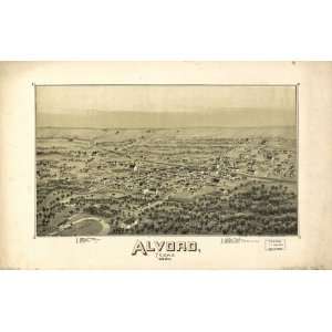  Historic Panoramic Map Alvord, Texas.