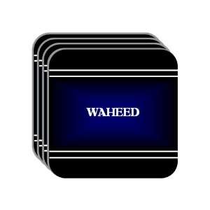 Personal Name Gift   WAHEED Set of 4 Mini Mousepad Coasters (black 