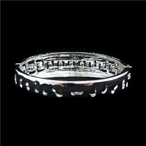 Bridal Camber Arched Bracelet Clear Swarovski Crystal Square Bangle 