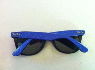 Vintage Ray Ban B&L Wayfarer Electric Blue & BLack Sunglasses  