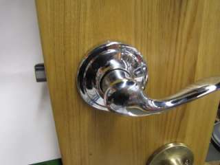   door knob Hall and closet waved lever handle Chrome keyless  