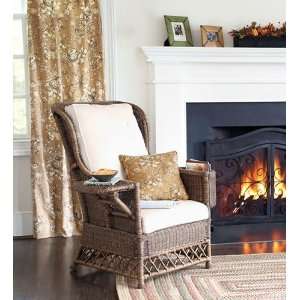  Woven Rattan Reading Chair with Folding Side Table and 
