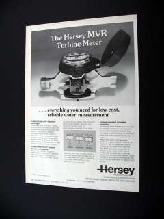 Hersey MVR Turbine Water Meter 1976 print Ad  