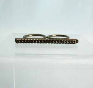 Jules Smith Rock It Knuckle Ring Gunmetal Chain 7.5 6.5 $110  