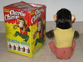 60s 70s LINCOLN CHARLIE CHIMP THE MUSICAL MONKEY CHIMPANZEE IN BOX 