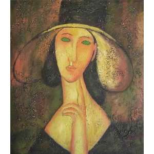  Green Eyed Lady Oil Painting on Canvas Hand Made Replica 