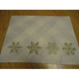 Target Gilded Noel Cloth Placemat White with Gold Thread 