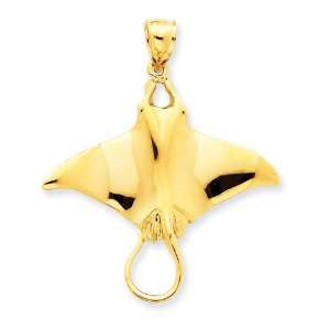  14k Gold Manta Ray Pendant Jewelry