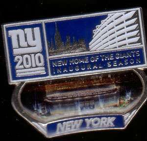 NY Giants 2010 inaugural season pin mint condition.  