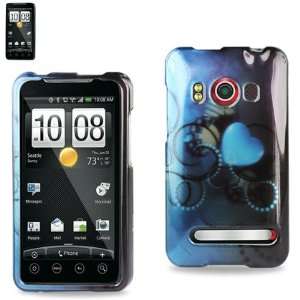   Snap On Protector Cover Blue Heart Magic Design Case for HTC EVO 4G
