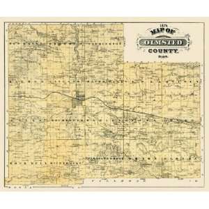  OLMSTED COUNTY MINNESOTA (MN) LANDOWNER MAP 1874