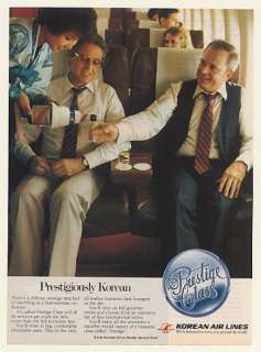 1984 Korean Airlines Prestige Class Stewardess Men Ad  