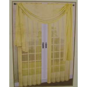  Gold Elegant Voile Curtain Panel (60 X 90) Celine 