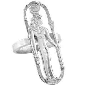  Egyptian Jewelry Silver Goddess Isis Ring  Size 8 Jewelry