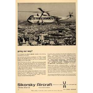  1963 Ad Sikorsky Aircraft Corp. LA Airways N300Y Plane 